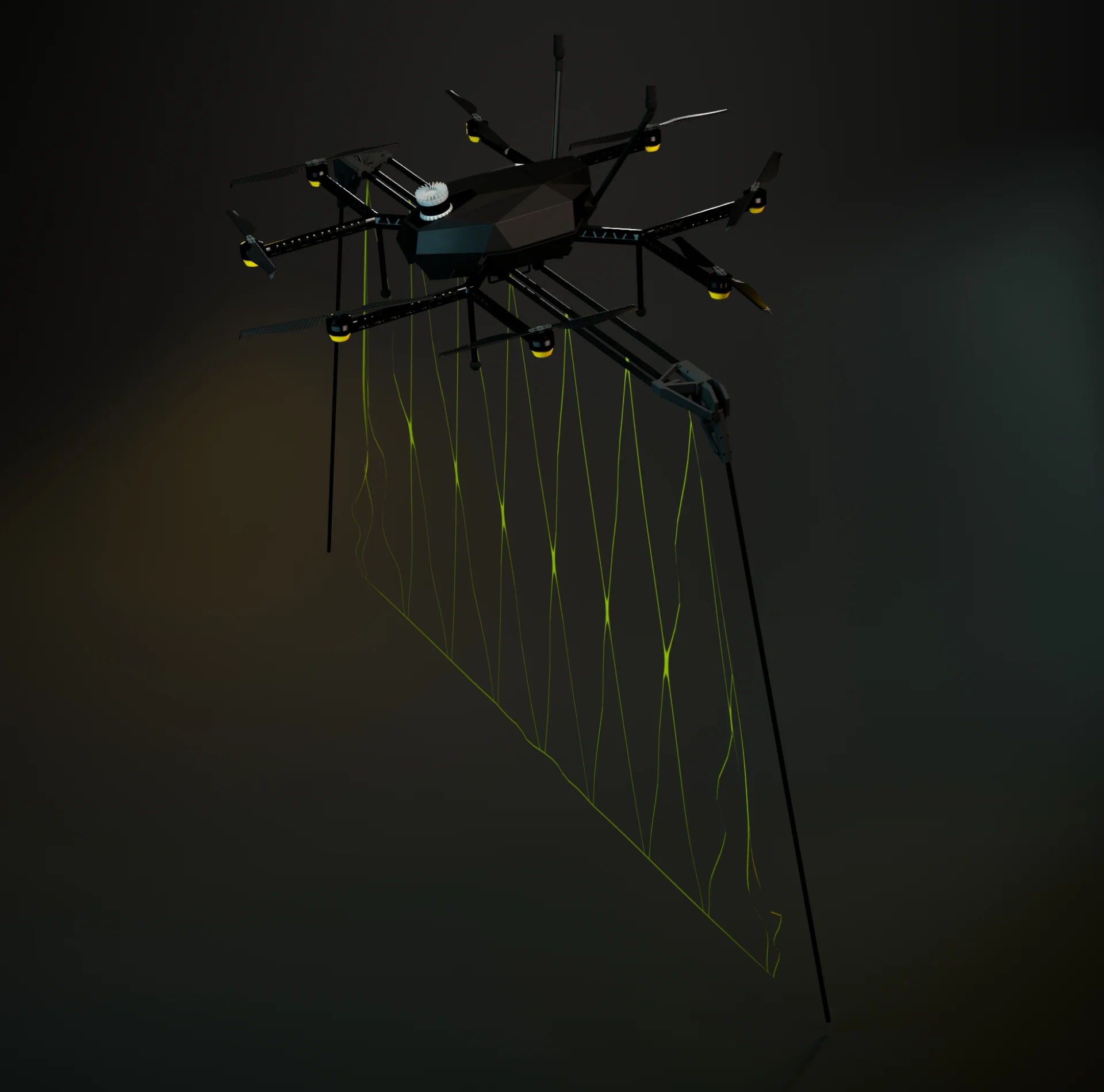 EAGLE.ONE closing in on a target drone and deploying the fixed net