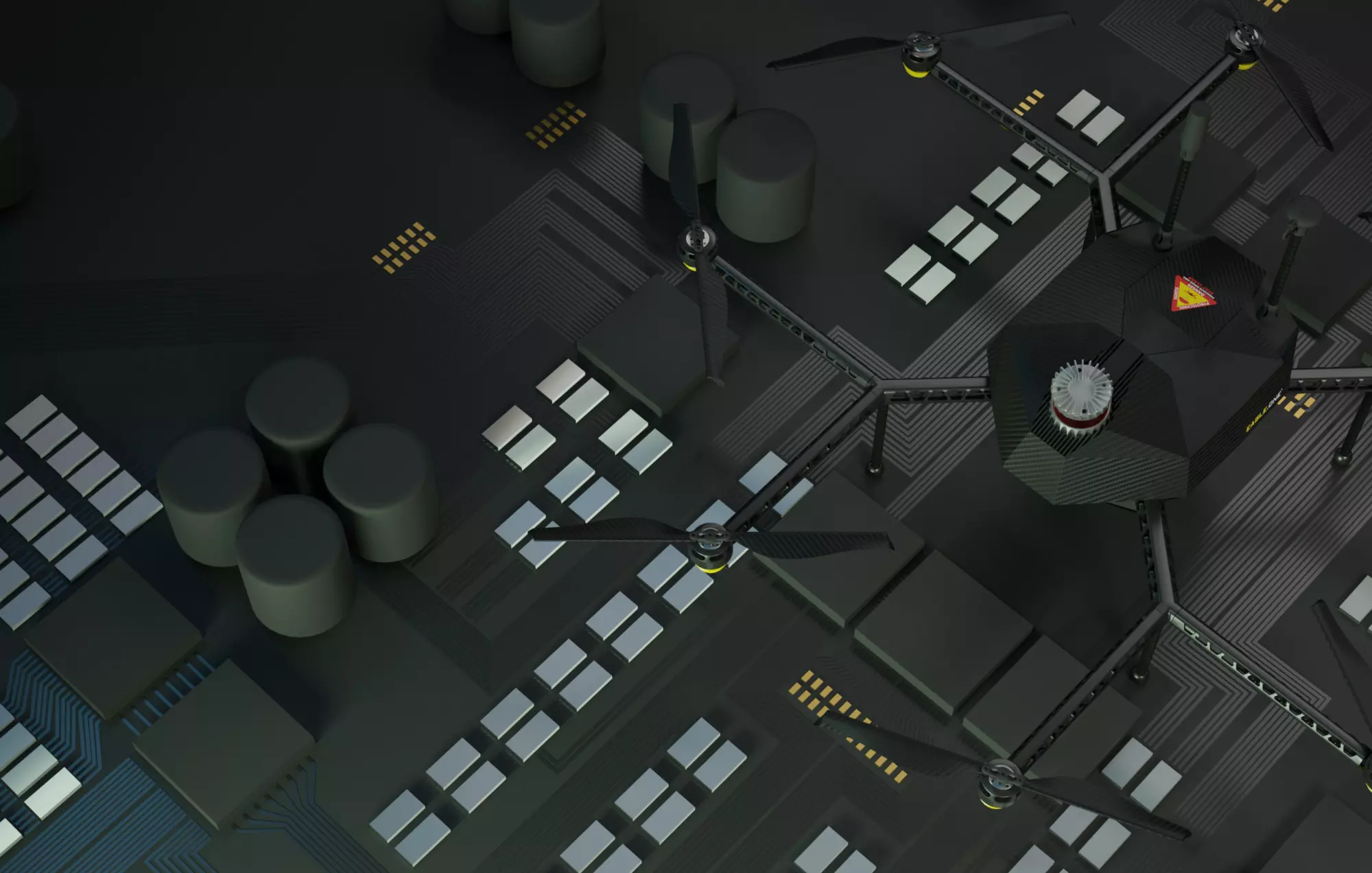 LiDAR, díky kterému je lovec dronů schopen sledovat vetřelce